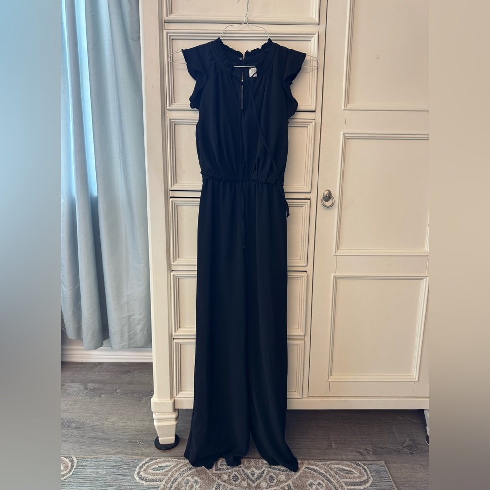 Sienna Sky Black Flutter Sleeve Maxi Jumpsuit XS